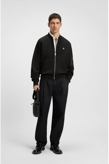 CHAQUETA BOMBER OVERSIZE FIT EN PUNTO DE MEZCLA DE ALGODÓN SUDADERA OVERSIZE FIT HOMBRE
