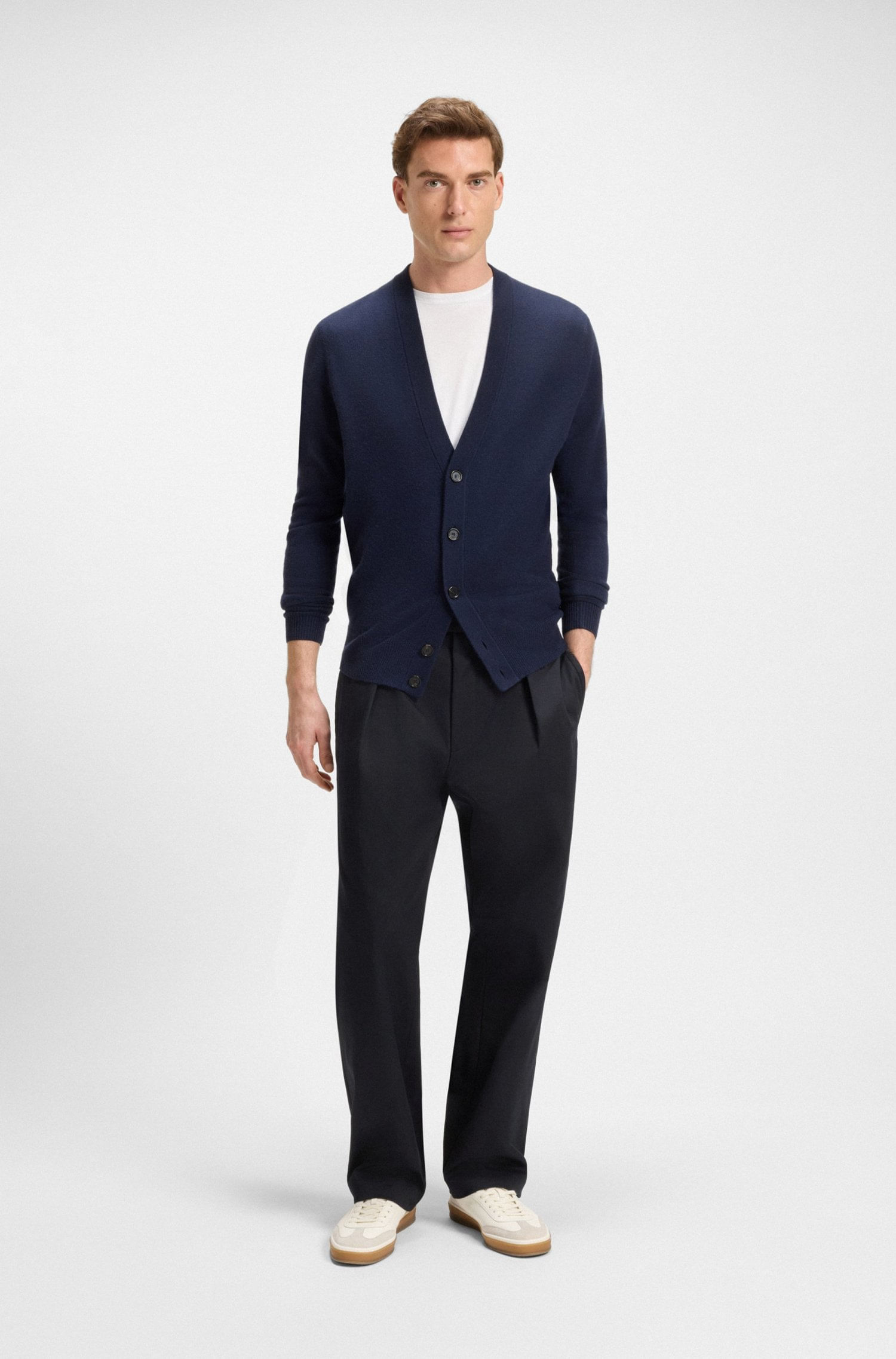 PANTALONES BECKHAM X BOSS EN ALGODÓN ELÁSTICO PANTALONES FORMALES SLIM FIT HOMBRE