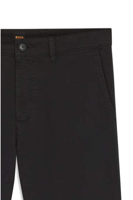 PANTALONES REGULAR FIT DE SATÉN DE ALGODÓN ELÁSTICO PANTALONES CASUALES REGULAR FIT HOMBRE