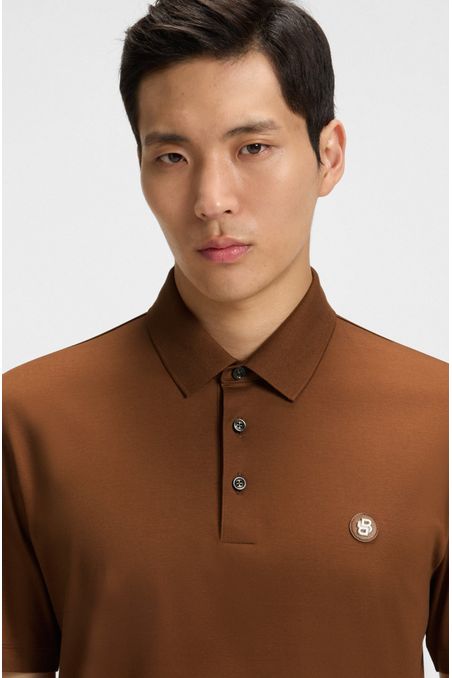 POLO DE ALGODÓN MERCERIZADO CON MONOGRAMA DOBLE POLO REGULAR FIT HOMBRE