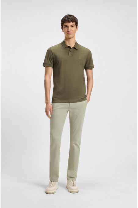 POLO SLIM FIT DE ALGODÓN ELÁSTICO CON PARCHE DE LOGO POLO SLIM FIT HOMBRE