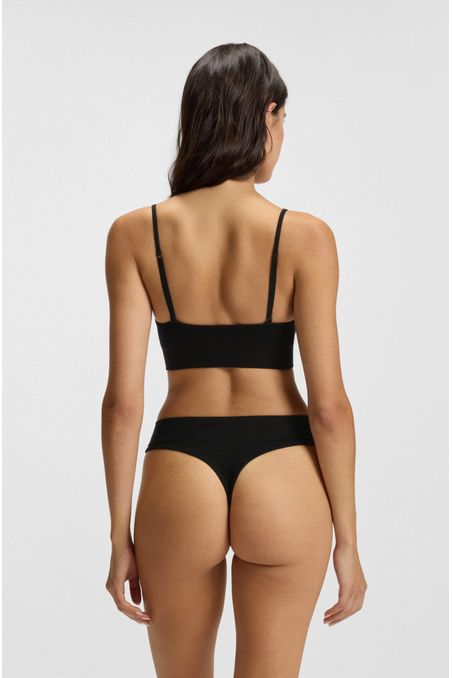 TANGA DE MEZCLA DE MODAL SIN COSTURAS EN JACQUARD DE CANALÉ CALZONCILLOS MUJER Negro 50545746001