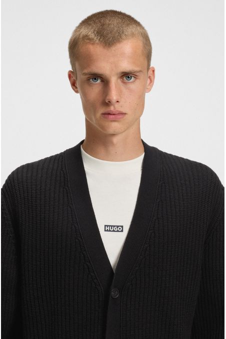 BUZO RELAXED FIT CON ESTRUCTURA DE CANALÉ CARDIGAN RELAXED FIT HOMBRE