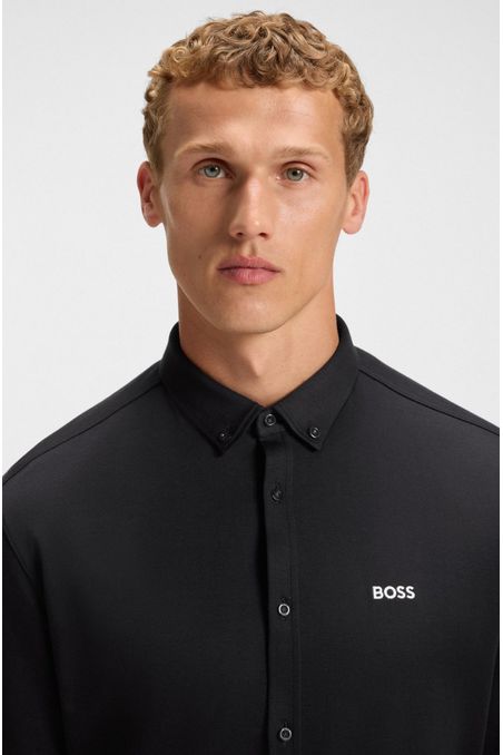 CAMISA REGULAR FIT EN PUNTO DINÁMICO DE ALGODÓN CAMISA REGULAR FIT HOMBRE