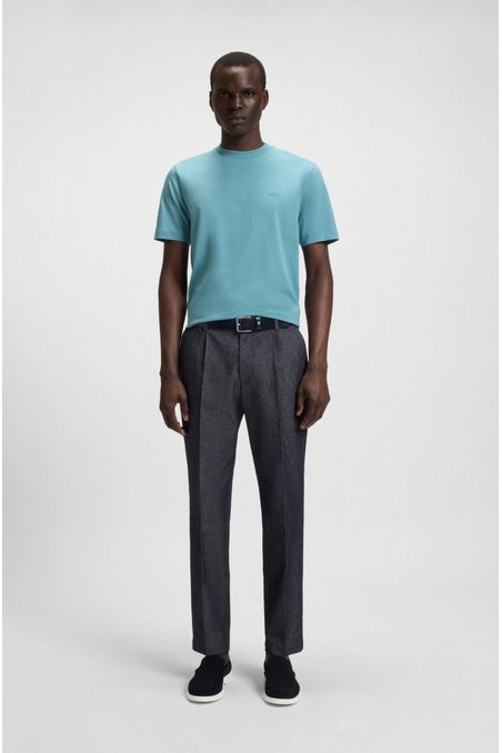 CAMISETA DE PUNTO DE ALGODÓN CON DETALLE DE LOGO PLAYERA REGULAR FIT HOMBRE