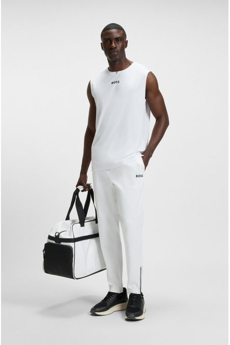 CAMISETA DE TIRANTES DEPORTIVA DE TEJIDO ELÁSTICO CON RAYAS TRASERAS PLAYERA REGULAR FIT HOMBRE