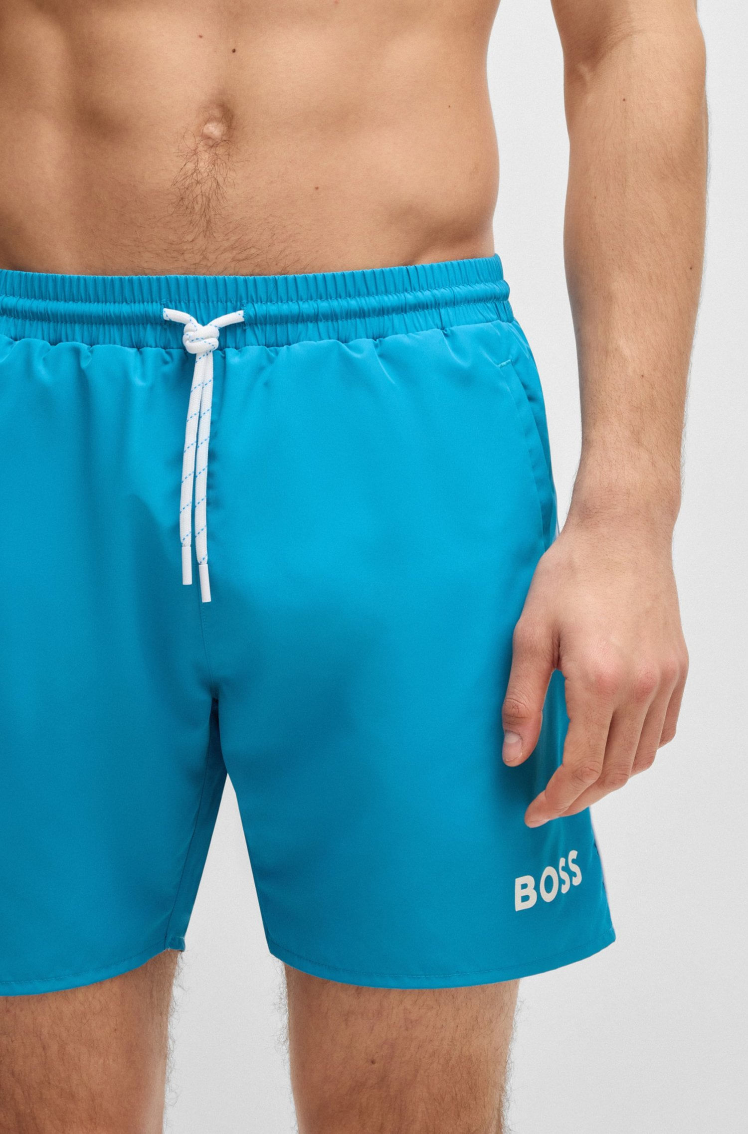 PANTALONETAS DE BAÑO DE SECADO RÁPIDO CON LOGO EN CONTRASTE TRAJE DE BAÑO HOMBRE