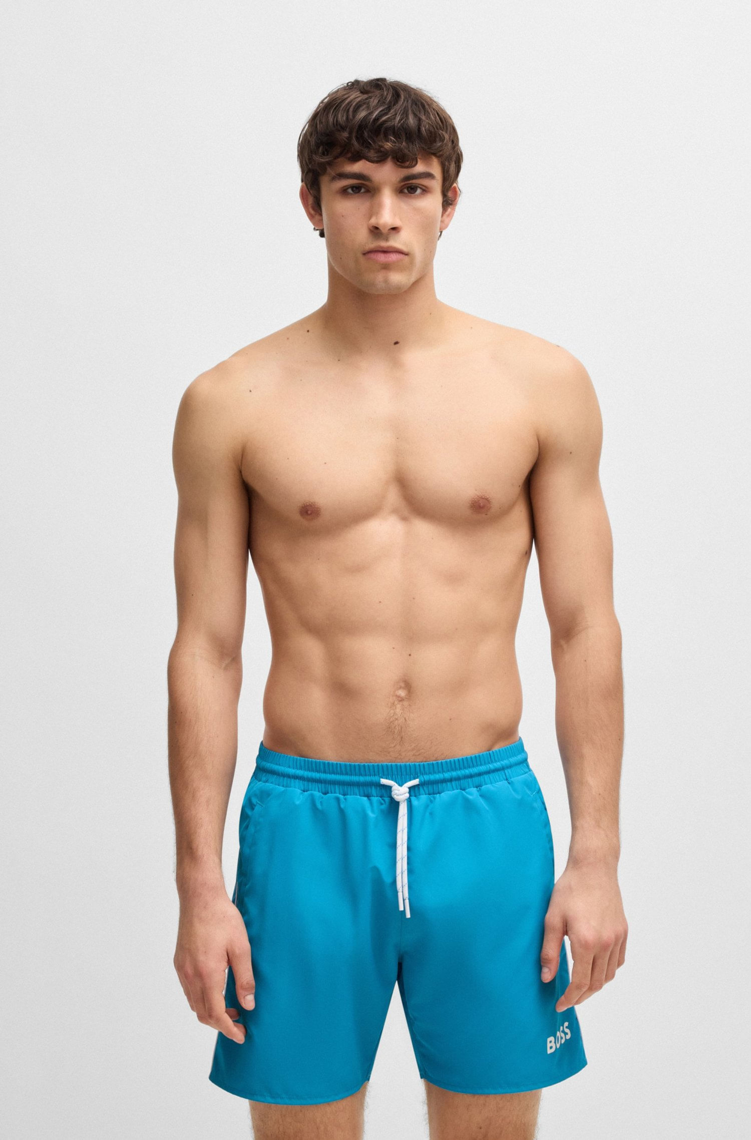 PANTALONETAS DE BAÑO DE SECADO RÁPIDO CON LOGO EN CONTRASTE TRAJE DE BAÑO HOMBRE