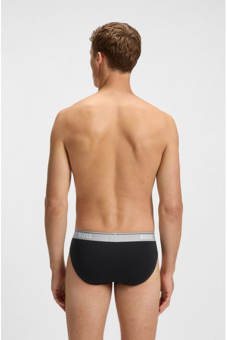 PAQUETE DE TRES BÓXER SLIP DE ALGODÓN ELÁSTICO CON LOGOS EN LA CINTURA CALZONCILLOS HOMBRE