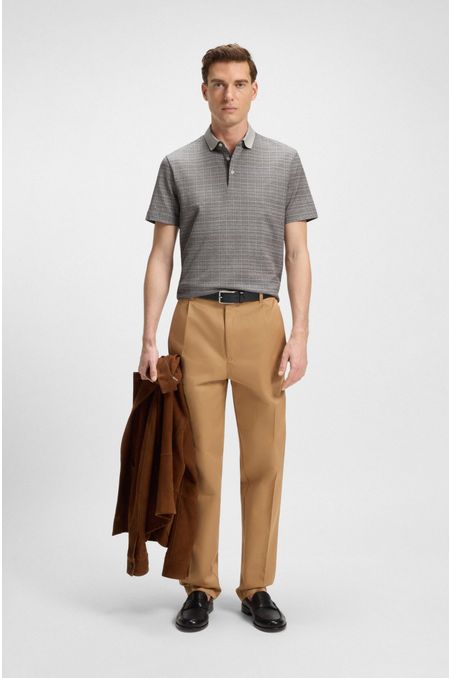 POLO DE ALGODÓN MERCERIZADO CON DISEÑO DE CUADRÍCULA POLO REGULAR FIT HOMBRE