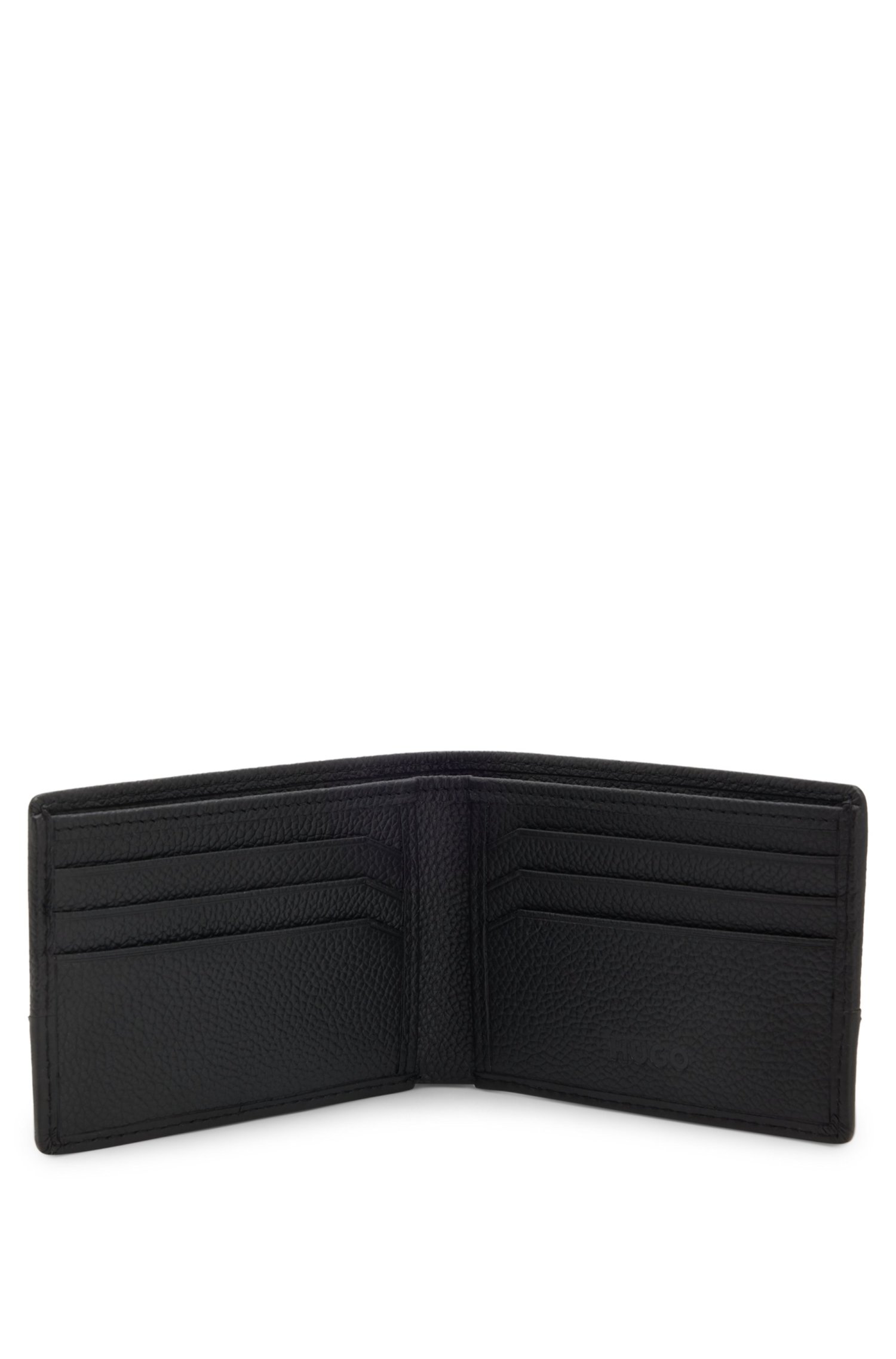 BILLETERA DE PIEL CON LOGO APILADO BILLETERA HOMBRE