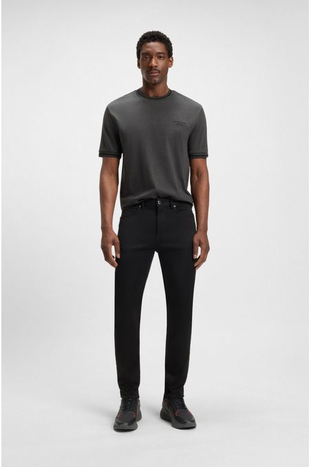 CAMISETA DE ALGODÓN PORSCHE X BOSS CON ACABADO CON CONTROL DE LA HUMEDAD PLAYERA REGULAR FIT HOMBRE