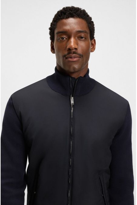 CHAQUETA HÍBRIDA REGULAR FIT CON MONOGRAMA DOUBLE B CHAMARRA TEJIDA REGULAR FIT HOMBRE