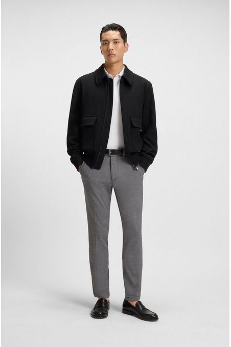 PANTALONES SLIM FIT DE TEJIDO ELÁSTICO JASPEADO PANTALONES CASUALES SLIM FIT HOMBRE