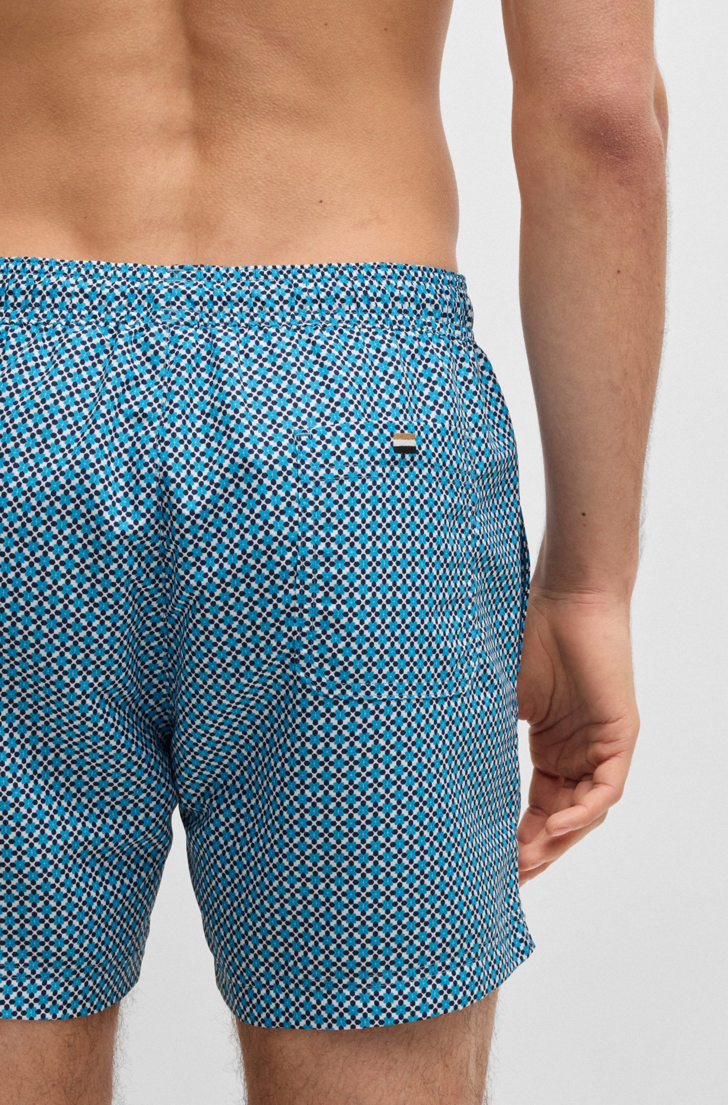 PANTALONETAS DE BAÑO CON ESTAMPADO E INSIGNIA DE LOGO TRAJE DE BAÑO HOMBRE