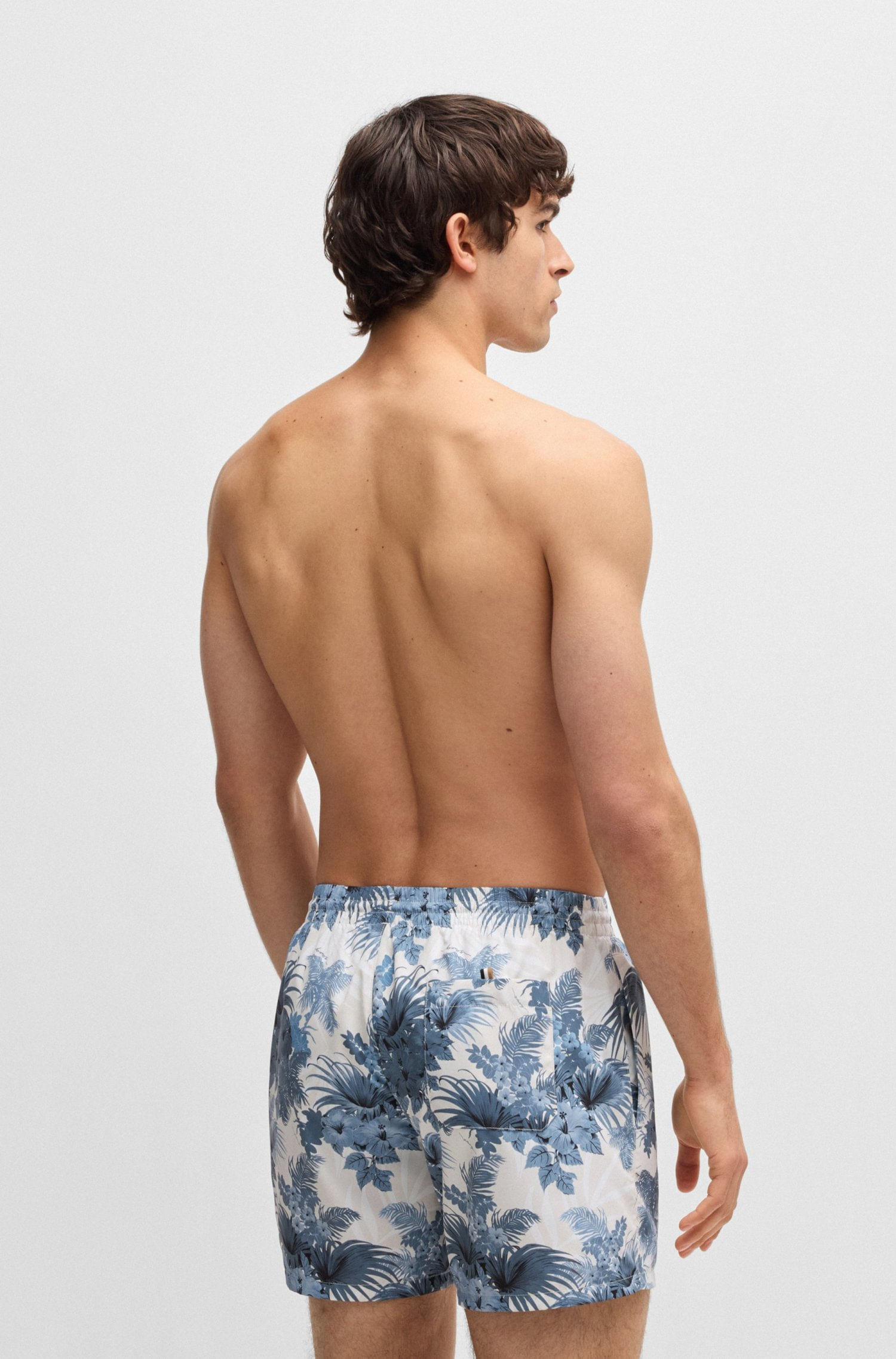 PANTALONETAS DE BAÑO CON ESTAMPADO INTEGRAL E INSIGNIA DE LOGO TRAJE DE BAÑO HOMBRE