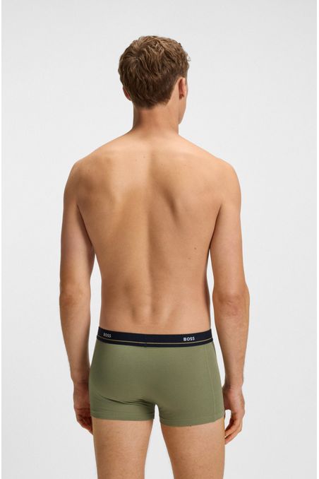 PAQUETE DE CINCO BÓXER CORTO DE ALGODÓN ELÁSTICO CON LOGO EN LA CINTURA CALZONCILLOS HOMBRE