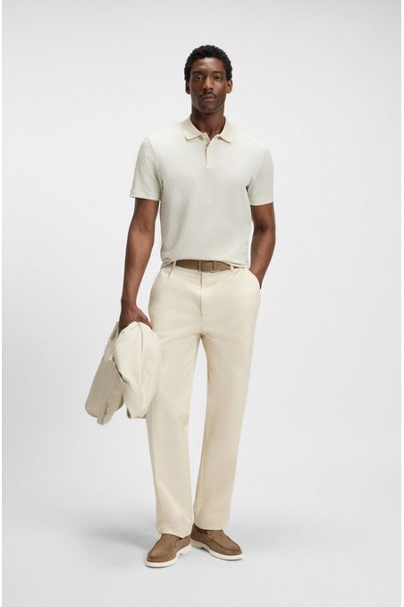 POLO DE ALGODÓN MERCERIZADO CON JACQUARD GEOMÉTRICO POLO REGULAR FIT HOMBRE