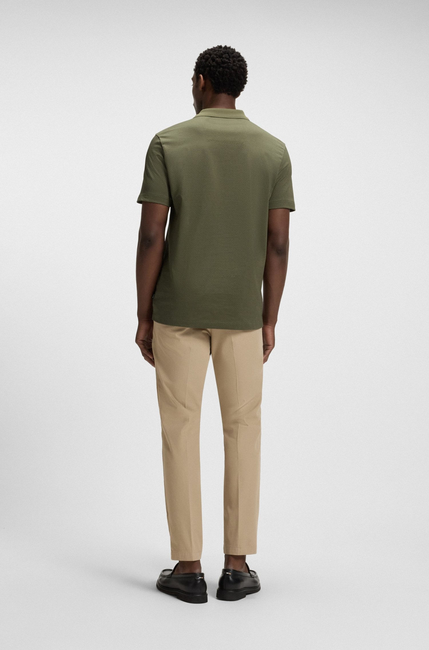 POLO DE ALGODÓN MERCERIZADO CON JACQUARD GEOMÉTRICO POLO REGULAR FIT HOMBRE