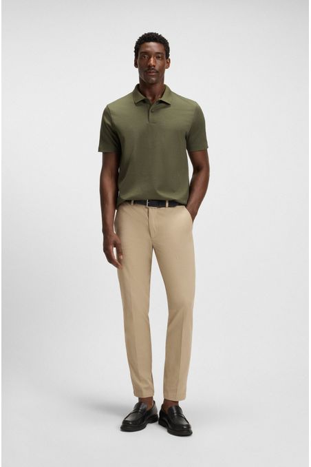 POLO DE ALGODÓN MERCERIZADO CON JACQUARD GEOMÉTRICO POLO REGULAR FIT HOMBRE