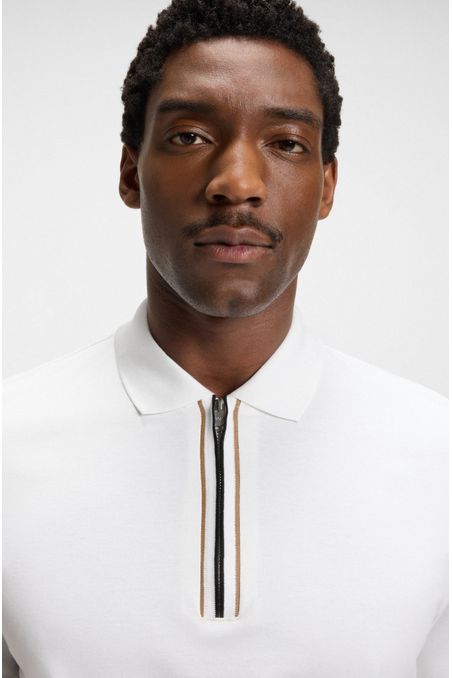 POLO DE ALGODÓN MERCERIZADO CON TAPETA DE CREMALLERA POLO REGULAR FIT HOMBRE