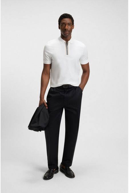 POLO DE ALGODÓN MERCERIZADO CON TAPETA DE CREMALLERA POLO REGULAR FIT HOMBRE