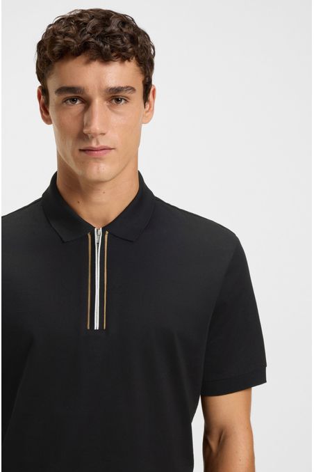 POLO DE ALGODÓN MERCERIZADO CON TAPETA DE CREMALLERA POLO REGULAR FIT HOMBRE