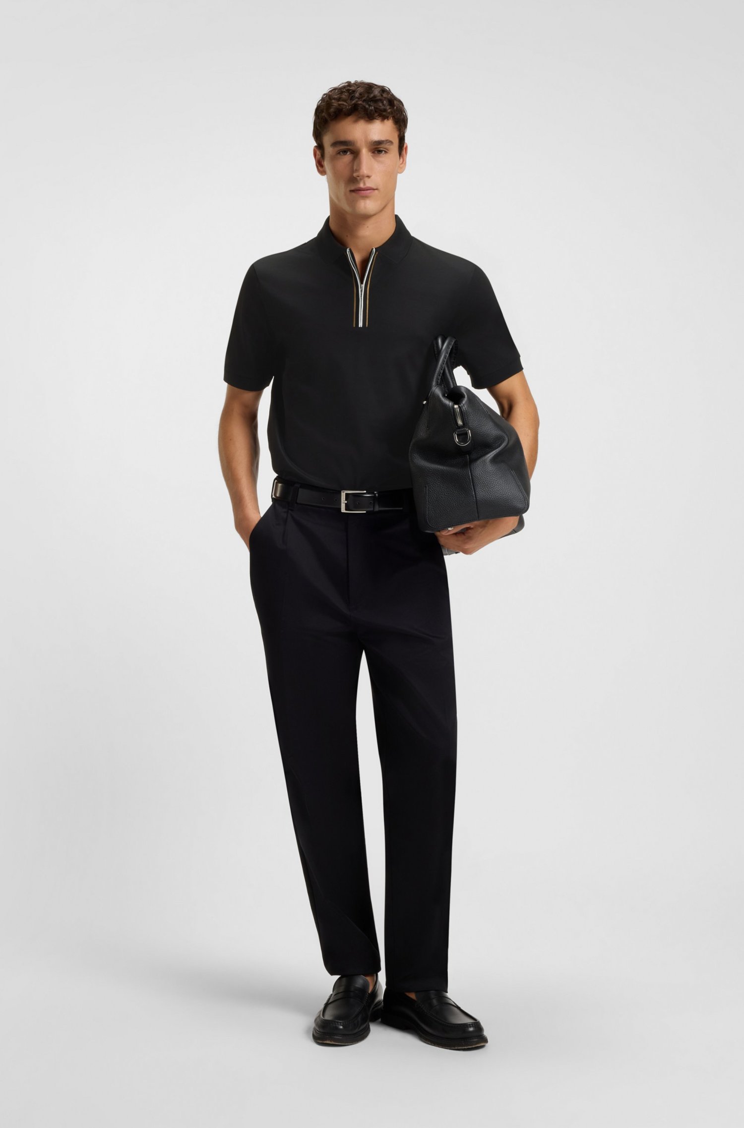 POLO DE ALGODÓN MERCERIZADO CON TAPETA DE CREMALLERA POLO REGULAR FIT HOMBRE