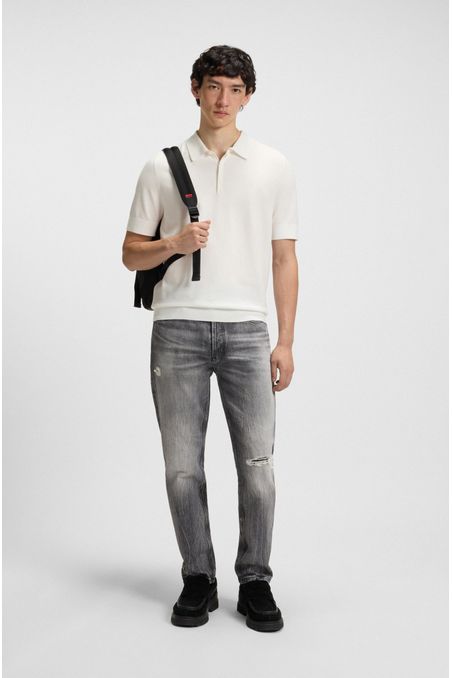 POLO DE PUNTO CON TAPETA OCULTA SUETÉR REGULAR FIT HOMBRE