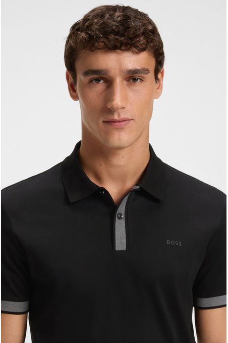 POLO SLIM FIT DE ALGODÓN MERCERIZADO CON DETALLES ESTRUCTURADOS POLO SLIM FIT HOMBRE