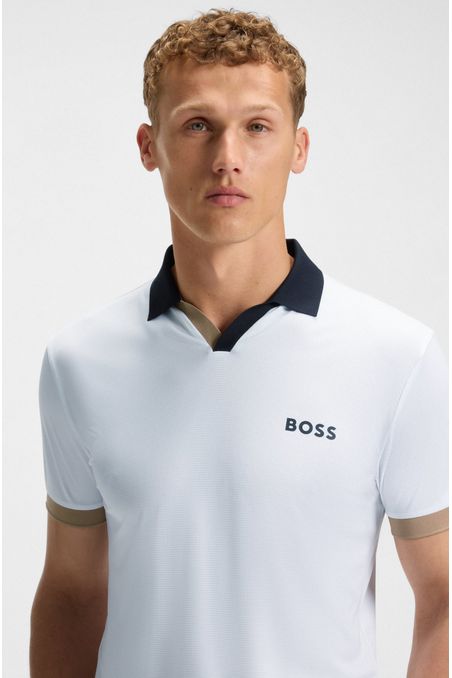 POLO SLIM FIT DEPORTIVO EN TEJIDO ANTIDESGARROS CON BLOQUES DE COLOR POLO SLIM FIT HOMBRE
