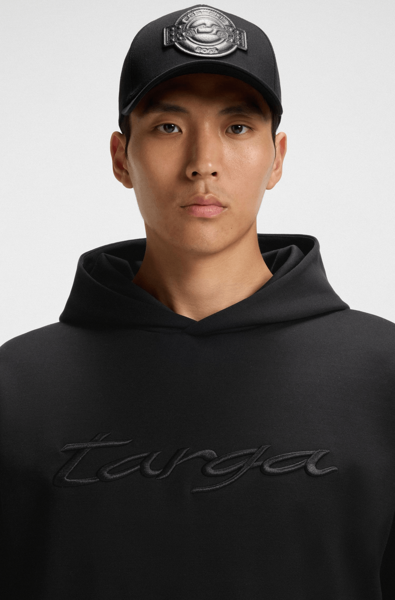 SUDADERA CON CAPUCHA PORSCHE X BOSS EN ALGODÓN CON LOGO DE TARGA SUDADERA RELAXED FIT HOMBRE